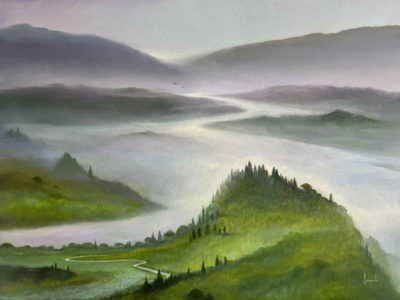 Into the Mist - Oil on Canvas - Dario Campanile Abstract